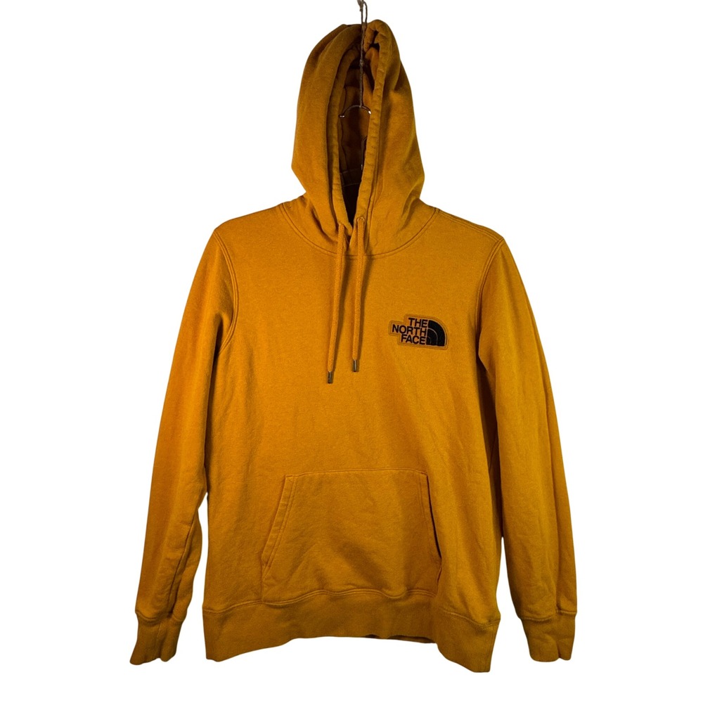 The North Face Womens Hoodie Half Dome Pullover Fleece Mustard Yellow Gold Small